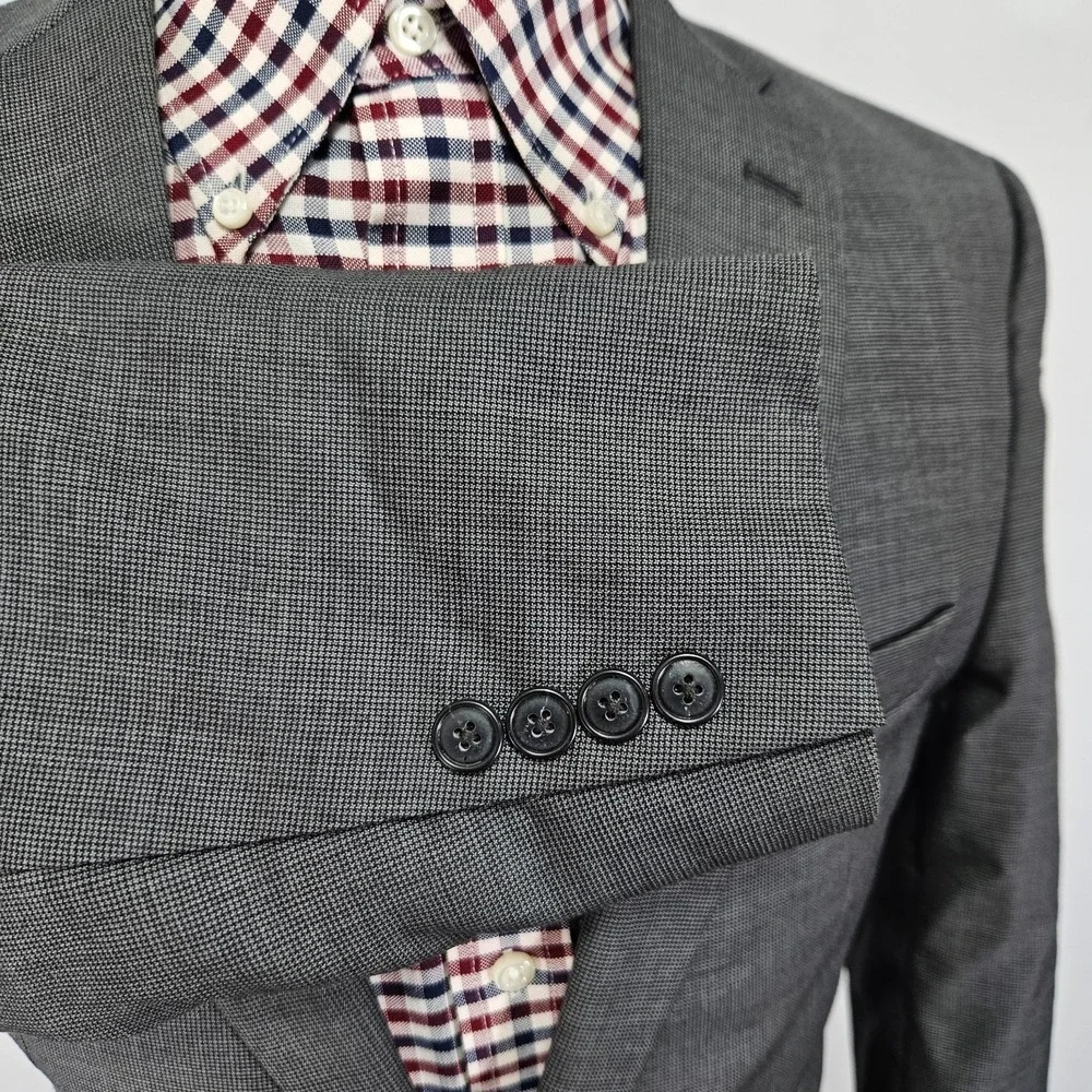 JOS A BANK Metropolitan Men's Sport Coat Blazer Two‎ Button Gray Slim Fit 38R